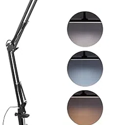 LED Desk Lamp,Rotation Folding Three Colors Switching Eye Caring Table Lamp Spring for Work for Games for Reading-picture-39