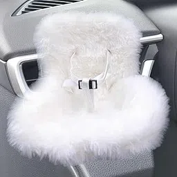 MERISHOPP Doll Vehicle Secure Seat for 17cm Dolls Tabletop Plush Car Interior Ornament White with Clip-picture-12