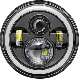 Allextreme 7 Inch Full Ring Round LED Headlight with Hi/Low Beam and Angel Eye Lamp for Harley Davidson Jeep Wrangler (Pack of 1)-picture-27