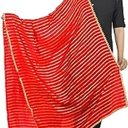 youthquake Silk Golden Striped Dupatta With Gotta Patti Border for Womens & Girls-picture-38