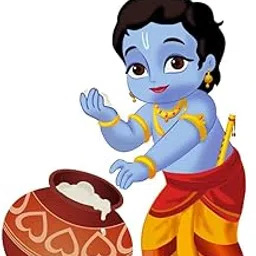 GADGETS WRAP Krishna Ji Makhan Matki Wall Sticker for Living Room, Bedroom,Kids Room, Office (Size - 33 CM X 50 Cm)-picture-31