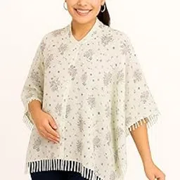 Zyara Nursing Cover for Breastfeeding | Multipurpose Feeding Shawl | Cotton Maternity Cover | Breathable Privacy Apron | Adjustable Lightweight Feeding Cloak for Mothers (White Print)-picture-10