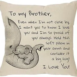 CRAFT MANIACS to My Brother Cute Elephant Art 16 * 16 Pillow with Filler Inside Best Rakshabandhan Gift for Your Special Brother-picture-33