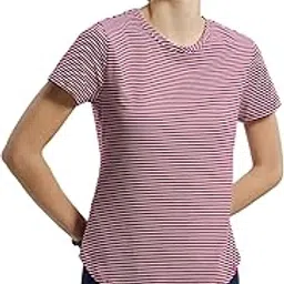 jockey A121 Women's Super Combed Cotton Stripe Fabric Relaxed Fit Round Neck Half Sleeve T-Shirt-picture-19
