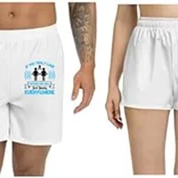 Men and Women Printed Regular fit Casual Polyester Couple White Shorts (ZPOD-0005186-set-M_ms)-picture-15