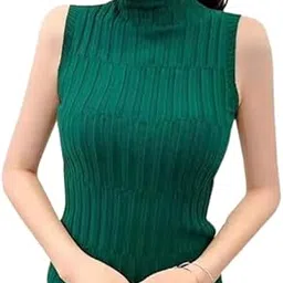 bagilo Women's Cotton and Polyester Blend Sleeveless Free Size T-Shirt | Crop Top-picture-22
