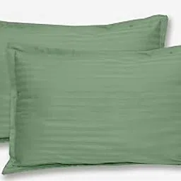 Wytomah Stripes Pattern Satin Fabric Pillow Covers Set of 2 Size-18x28inch (Green)-picture-54