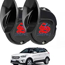 SHOP4U Signalingl Type Windtone Snail Shape Horn Compatible with Creta (Pack of 2 Horn, Black)-picture-13