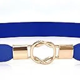 Elastic Fabric Waist Belt for Women Dresses Elegant Vintage Design Stretchy Slim Ladies Belt for Saree Girls Jeans - Free Size (GRP-LD37I_Blue)-image-22