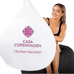 Casa Copenhagen Premium Virgin Grade Thermocol Balls Refill for Pillows, Sofa, Bean Bags, Soft Toys & Beans for Bean Bag Refill 1 Kg (White)-picture-33