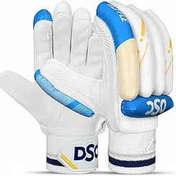 DSC Condor Ruffle Leather Cricket Batting Gloves, Boys Left (White Black)-image-19