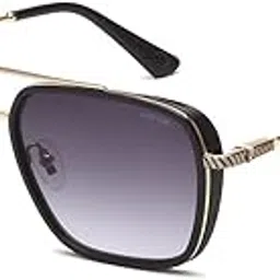 police sunglasses| 100% UV protected | Gradient | Full Rim | Square | Men | Large | Shiny Light Gold-Black Alloy Metal Frame | Smoke Gradient Polycarbonate Lens-picture-11