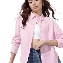 Women Pink Striped Shirt,Shirt for Women 05.-picture-41