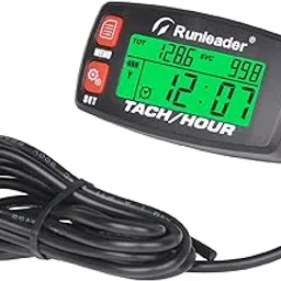 Runleader Digital Engine Tachometer, Hours & RPM Record,Backlight Display,Battery Repalceable for Riding Mower Generator Compressor Snowblower ATV Outboard Motor Jetski (red)-image-7
