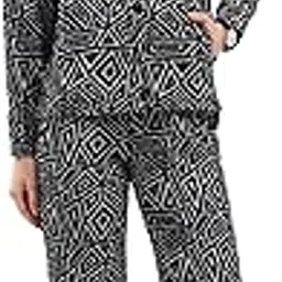 global republic Wool Blend Abstract Print Spread Collar Co-ord Set For Women (VW2413)-picture-22