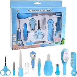 AVIARA™ Premium Manicure Grooming Kit for New Born Kids | 10 in 1 Set of Hair, Nail, Ear Grooming Tools | Healthcare Accessories to Keep Infants & Toddlers Clean | Perfect Baby Shower Gift (Blue,Pink) (Pack Of 1)-picture-38