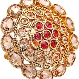 zeneme Latest Traditional Collections Copper and American Diamond Classic Cocktail Ring for Women & Girls (Design 6) (Design_01) (Style_01)-picture-19