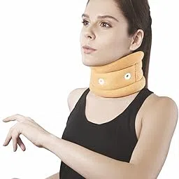 Vissco Cervical Collar without Chin Support, Relieves from Neck Pain, Neck support for Cervical Spondylosis, Excessive strain on the Neck muscles - Medium (Beige)-picture-14