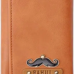 the junket Personalized 3 Fold Wallet for Men and Boys | PU Leather Customized Purse with Name & Charm | Unique Birthday & Anniversary for Men (Tan)-picture-24