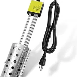 1500W Immersion Heater, Gesail Bucket Water Heater with Heating Element, Submersible Heater with Thermostat and Auto Shutoff Protection, Perfect for Home Travel and Winter Job - Silver-picture-53