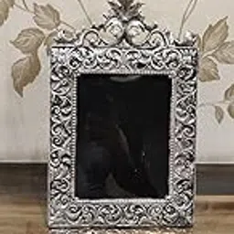 Antique German Silver Photo Frame with Reflective Sheet for Home Decor and Gifting - Size 15 X 9 Inch-picture-12