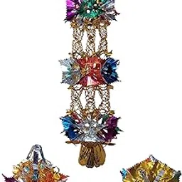 TIPTOP DECORATION Artistic Metallic Folding Paper Hanging Lamp Chandeliers Garland (Multipurpose) (Pack of 6, Big Triple Hawa Mahal)-picture-59