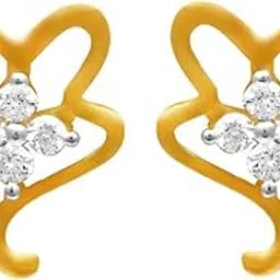 joyalukkas Women's & Girl's Pride Diamond Collection 18K (750) Yellow Gold And Diamond Stud Earrings-picture-30