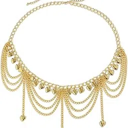 shining diva fashion Stylish Waist Belt Belly Chain for Women and Girls Sexy Hip Dresses Western Kamarbandh Saree Kamar Band Bandh Kamarband Adjustable Body Chains Multilayered Bikini Jewelry Kamarchain Beach Wear (rrsd16597kb)-picture-20