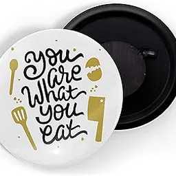 dhcrafts Fridge Magnet White Food Lovers You are What You Eat D2 Glossy Finish Design Pack of 1-image-21