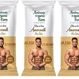 Ambrosia Organic Farm Amarnath Rice Cake Gym Edition, No Fat, No Cholesterol, No Sugar, Gluten Free, Lightly Salted (180g Each) (Pack of 3)-image-17