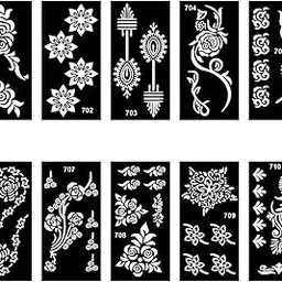 Temporary Tattoowala Floral Henna Stencil Combo For Festive Beauty, Easy to Use and Apply-image-8