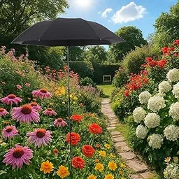 MERISHOPP Plant Umbrella Upgraded Garden Shade Cover for Flower Pot Vegetables Fishing Black-picture-15