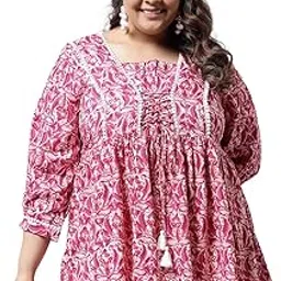 stylum Women's Plus Size Floral Printed Rayon Peplum Top-picture-38