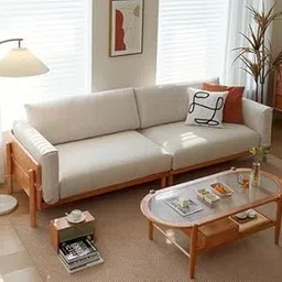 Goldview Furniture Wooden Sofa with Cushions – Modern Couch with Solid Wood Frame and Comfortable Upholstered Seating – Stylish Living Room-image-74