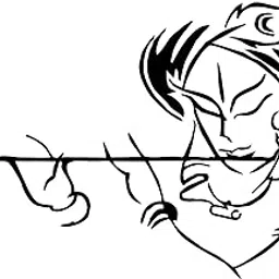 Akshat Enterprise Krishna' Wall Sticker Size - 110 cm x 70 cm, (Black)-image-72