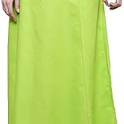 Cotton Adjustable Waist Sari Skirt Petticoat Wrap Lining Petticoat for Women Parrot Green-image-23