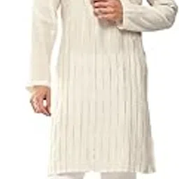 see designs Men's Long Sleeve Side Slit Chanderi Silk Sequins Mandarin Collar Kurta-picture-15
