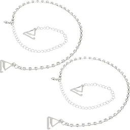 mukutique Bra Straps Replacement Adjustable Bra Shoulder Straps with Metal Hook Single Row Crystal Rhinstone Underwear Straps 1 Pair Silver-picture-46