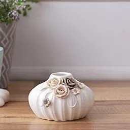 TAYHAA White Beautiful and Serene Vase for Home Improvement and Decoration (9Lx9Wx6H cms)-picture-17