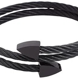 french accent Men's The Rope Wrap Bracelet For Casual Wear | Onyx Black Colour | Alloy Material | Adjustable Closure | Metallic Wrap | Fashion Bracelet For Man & Boys-picture-36