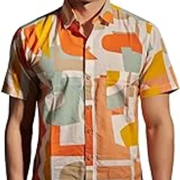 craftlovershub Cotton Hand Block Print Half Sleeves Summer Shirt for Men Multi Colour Size-XL-picture-27