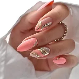 Buddy Jelly Trends Premium Designer 24pcs Stick-on Nails set, with Easy Glue Tab application, Nails are Reusable & Unbreakable (W459)-picture-26