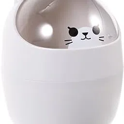 VANZACK Mini Trash Can with Lid Desk Trash Can Small Garbage Cans Wastebasket for Desktop-picture-21