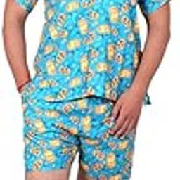 tilism Men's Shirt and Short Night Suit Set for Men Dark Green-picture-29