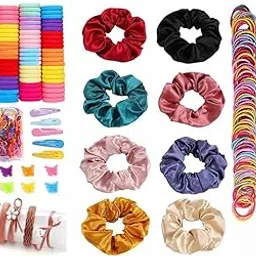 shining diva fashion 117-427 Pcs Hair Accessories Set, Scrunchies Hair Clips Rubber Band Ties Hairband for Girls Women Kids Baby Toddlers-picture-45