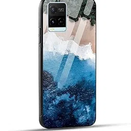 NDCOM for vivo y21 Back Covers, vivo y33t Back Cover, vivo t1x Back Cover, vivo y21g Back Cover, vivo y33s Back Cover, vivo y21a Back Cover, vivo y21t Back Cover Beach Ocean Blue Printed Glass Case-image-3