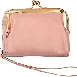 syga Women's Wallet Wrist Strap Short Coin Purse Coin Clip Bag Multi-Card Slot Card Holder(Pink)-picture-42