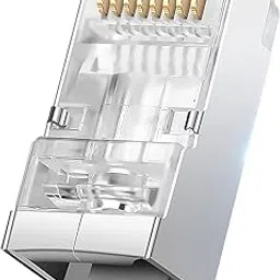 100 Pcs Pack Cat6a/7 Gold Plated Pass through RJ45 FTP/STP Connectors (Zigzag holes)-picture-29