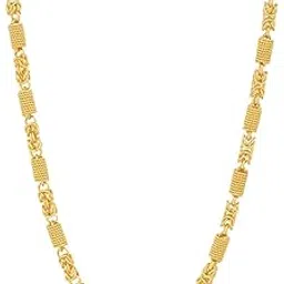 zukhruf Gold Plated Designer Spiga Link Handmade Chain for Men, 20" inches-picture-56