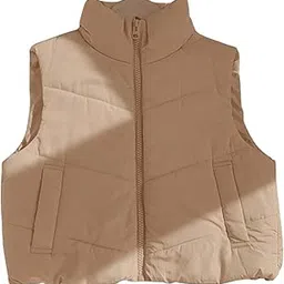 Women's Cropped Puffer Vest Lightweight Sleeveless Warm Coat Vests For Women Winter Stand Collar Padded JACKET-image-77
